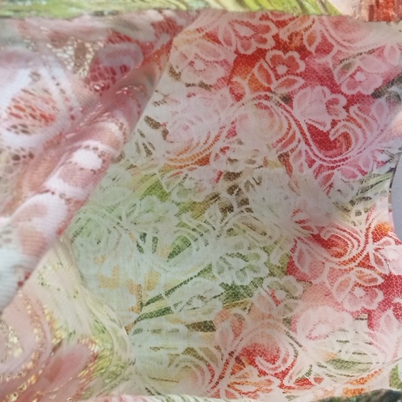 Alfred Dunner Women's Tropical Floral Short Sleeve Lace Top Size XLP - Picture 8 of 9